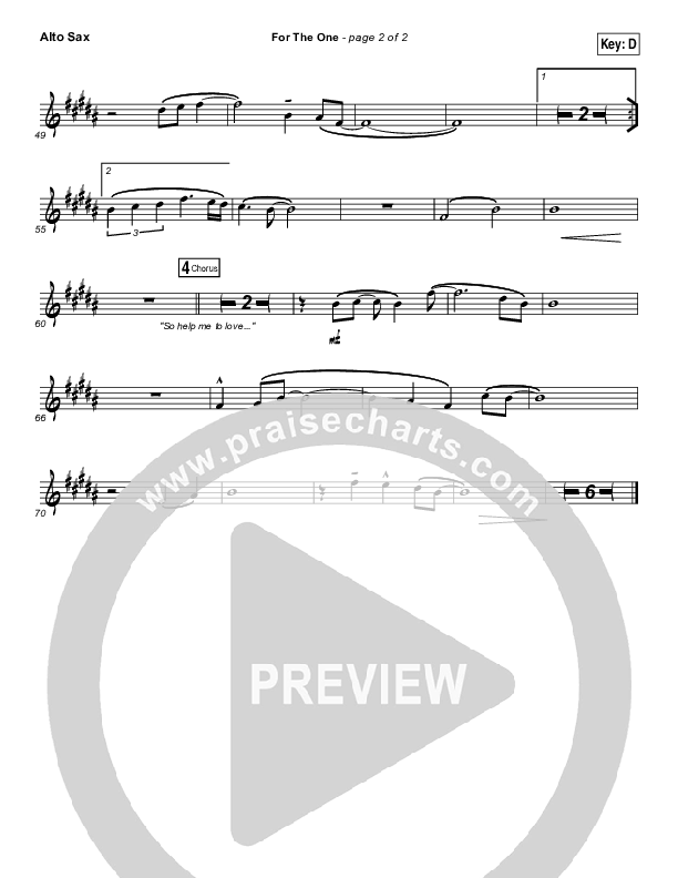 For The One Alto Sax (Brian Johnson / Jenn Johnson)