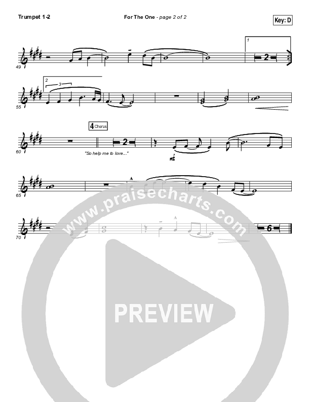 For The One Trumpet 1,2 (Brian Johnson / Jenn Johnson)