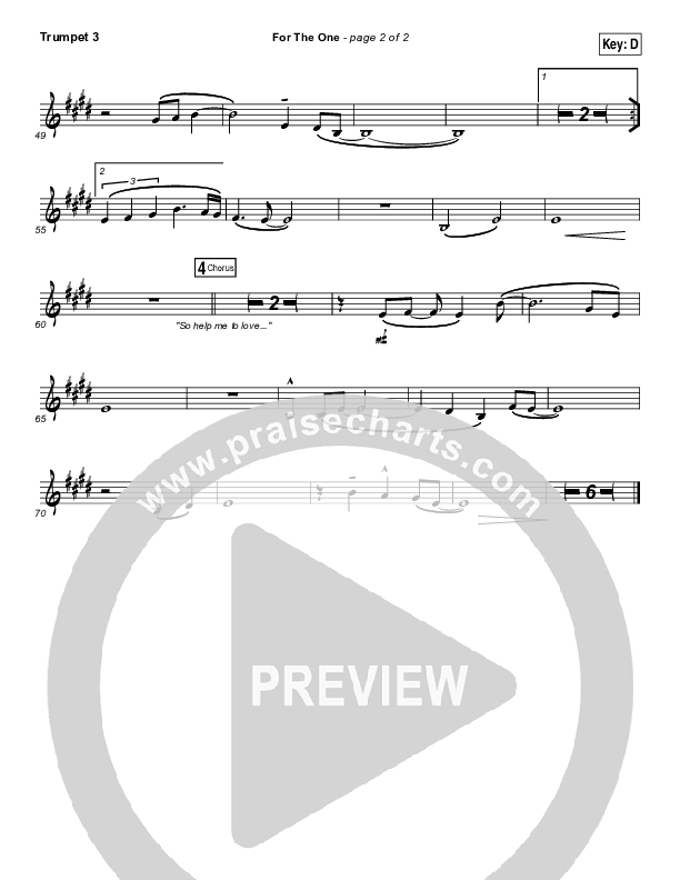 For The One Trumpet 3 (Brian Johnson / Jenn Johnson)