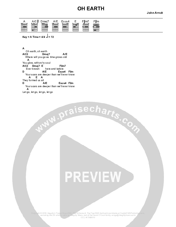Oh Earth Chords & Lyrics (The Brilliance)