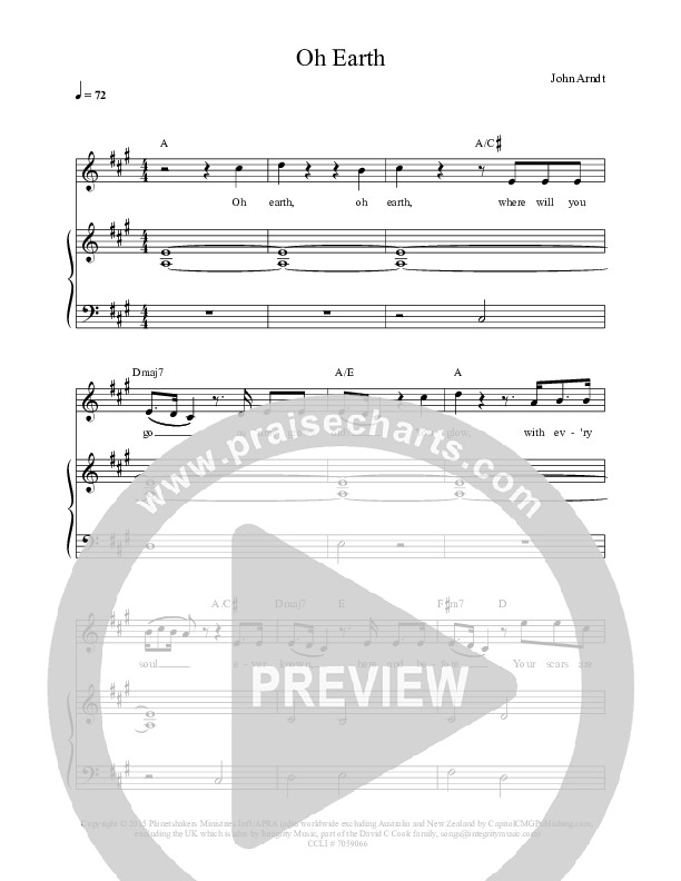 Oh Earth  Piano/Vocal & Lead (The Brilliance)