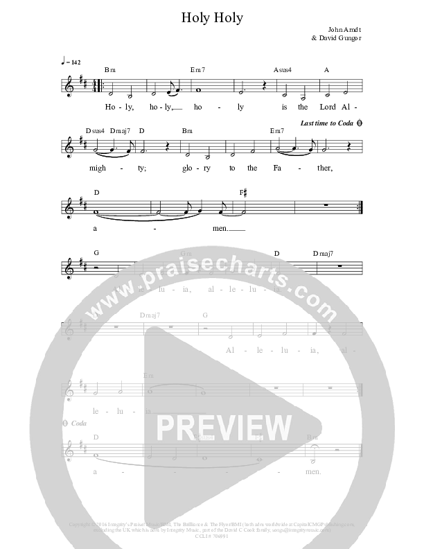 Holy Holy Lead Sheet (The Brilliance)