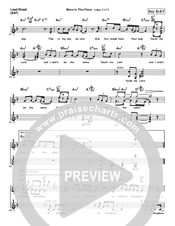 Move This Place Lead Sheet (SAT) (Alvin Slaughter)