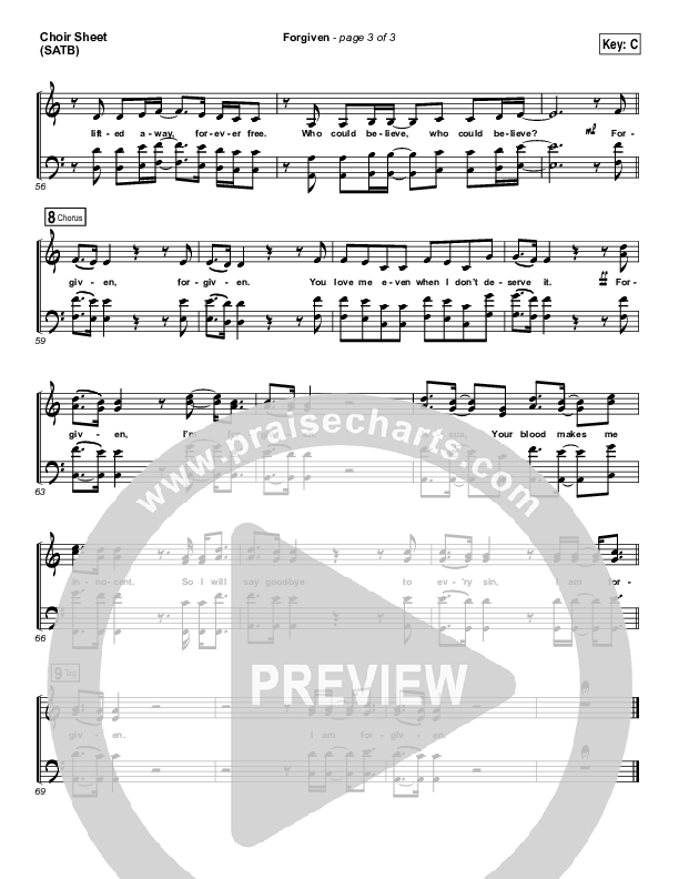 Forgiven Choir Vocals (SATB) (David Crowder)