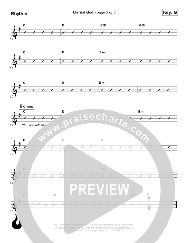 Eternal God Rhythm Chart (Ascension Worship)