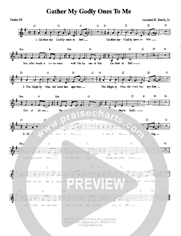 Gather My Godly Ones To Me Lead Sheet (Lenny Smith)
