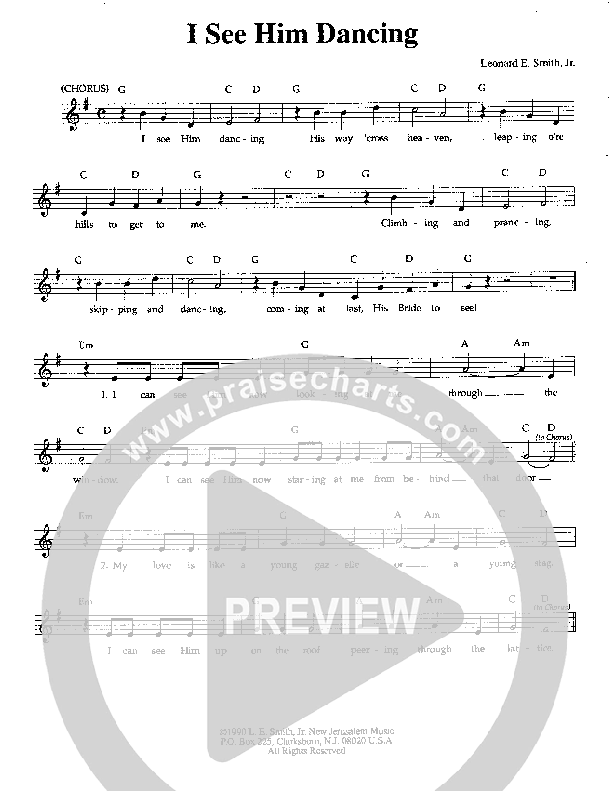 I See Him Dancing Lead Sheet (Lenny Smith)