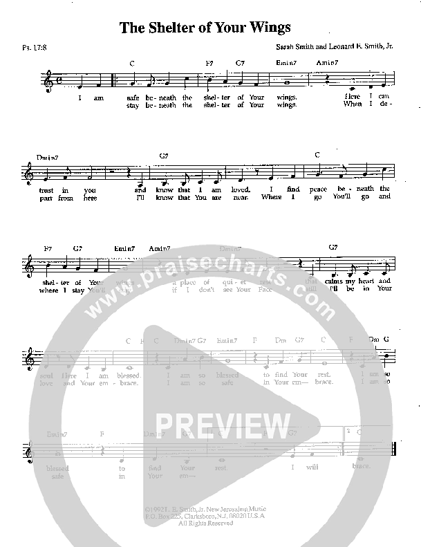 The Shelter Of Your Wings Lead Sheet (Lenny Smith)