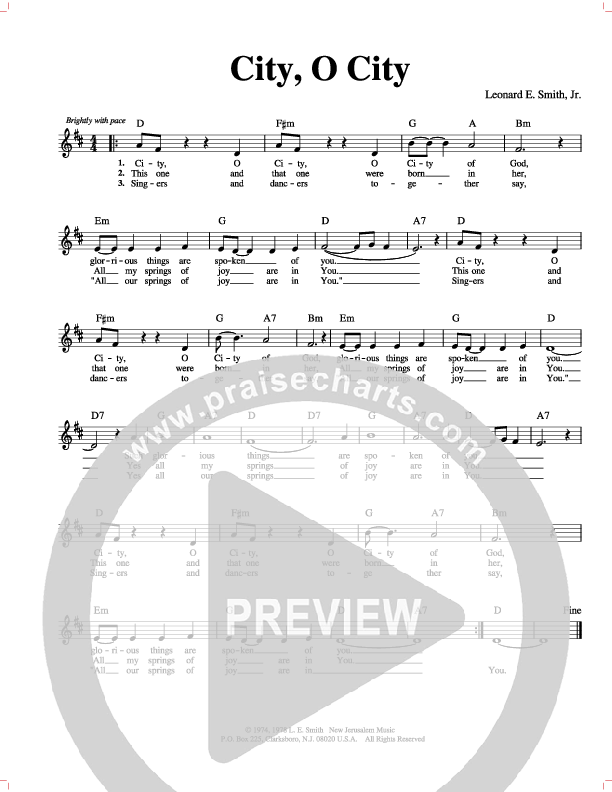 City O City Lead Sheet (Lenny Smith)