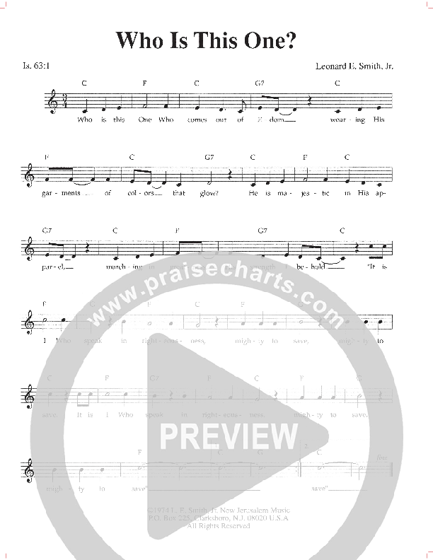 Who Is This One Lead Sheet (Lenny Smith)
