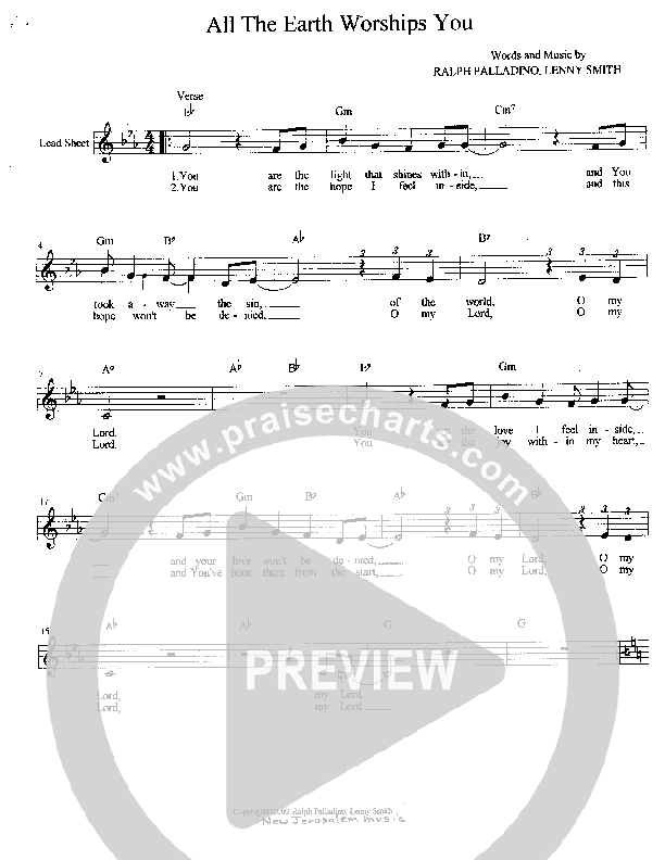 All The Earth Worships You Lead Sheet (Lenny Smith)