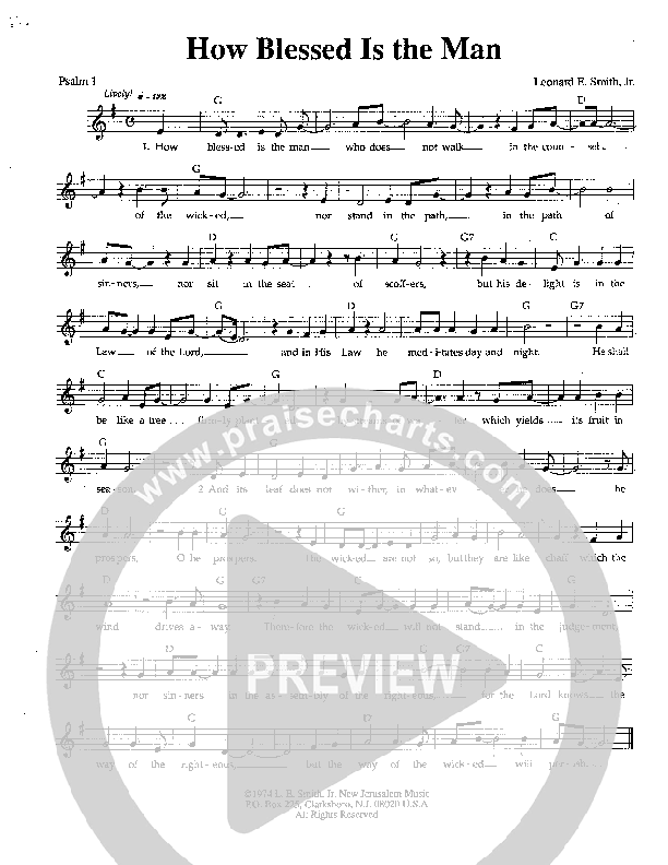 How Blessed Is The Man Lead Sheet (Lenny Smith)