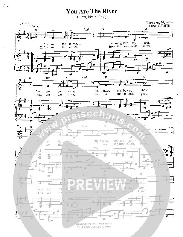 You Are The River Lead Sheet (Lenny Smith)
