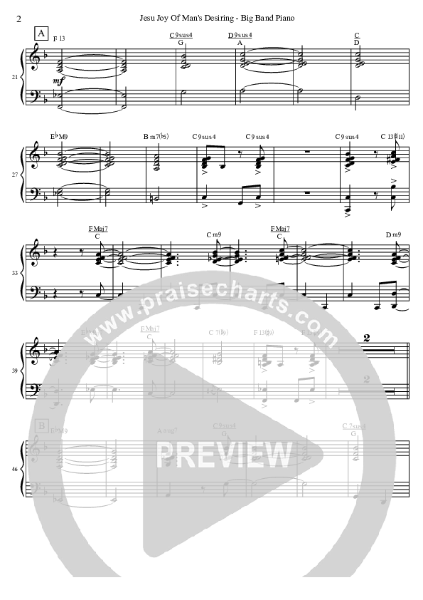 Jesu Joy Of Man's Desiring (Instrumental) Piano Sheet (David Arivett)