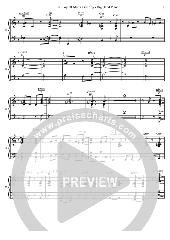 Jesu Joy Of Man's Desiring (Instrumental) Piano Sheet (David Arivett)