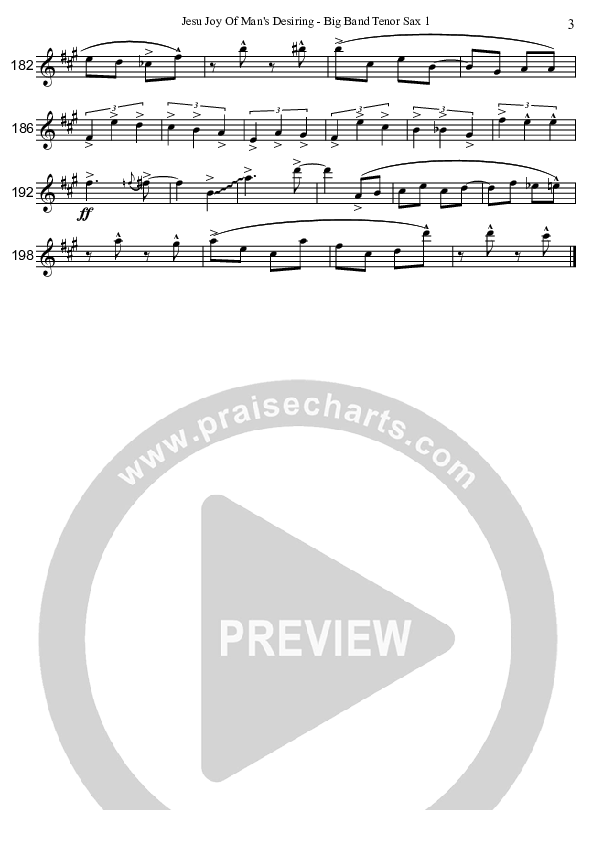 Jesu Joy Of Man's Desiring (Instrumental) Tenor Sax 2 (David Arivett)