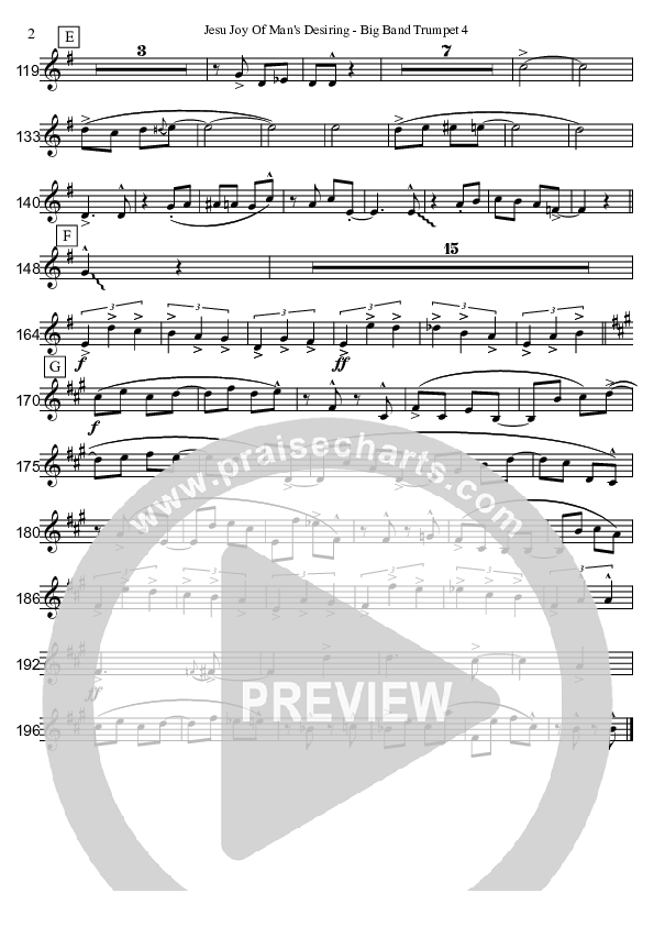 Jesu Joy Of Man's Desiring (Instrumental) Trumpet (David Arivett)