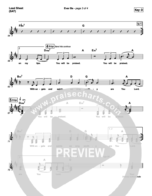 Ever Be Lead Sheet (SAT) (Anthony Evans)