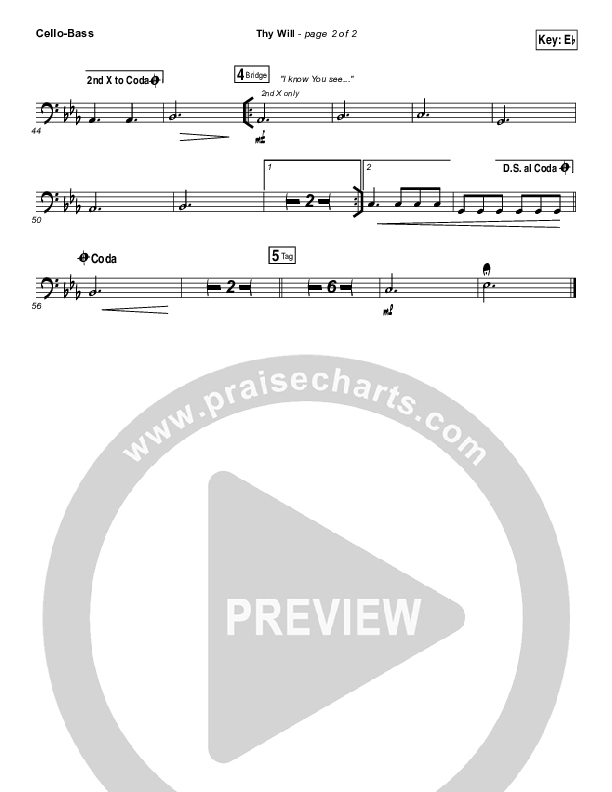 Thy Will Cello/Bass (Hillary Scott / The Scott Family)