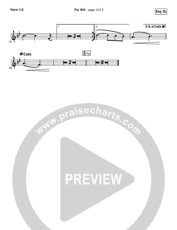 Thy Will French Horn 1/2 (Hillary Scott / The Scott Family)