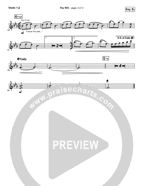 Thy Will Violin 1/2 (Hillary Scott / The Scott Family)