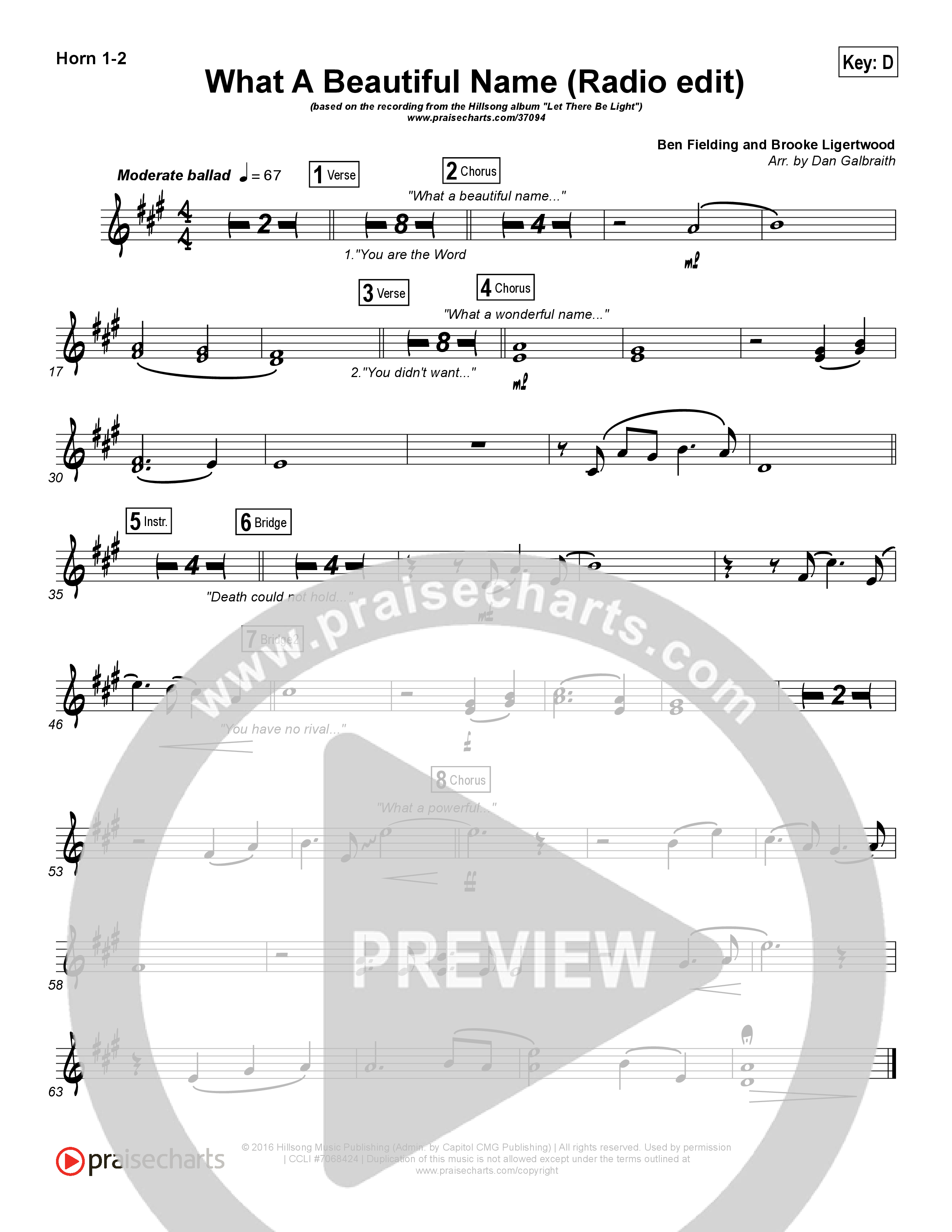 What A Beautiful Name (Radio) Brass Pack (Hillsong Worship)