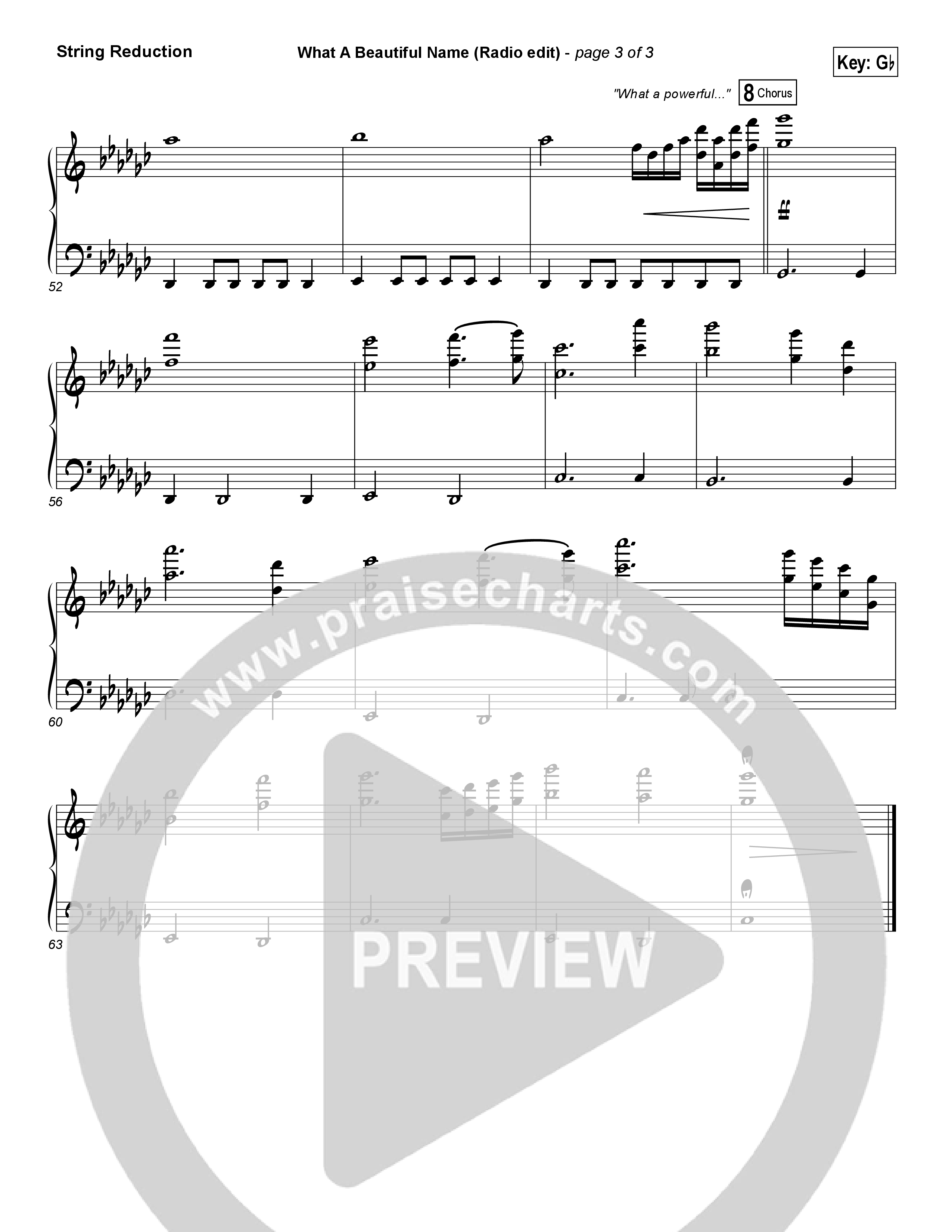 What A Beautiful Name (Radio) String Reduction (Hillsong Worship)