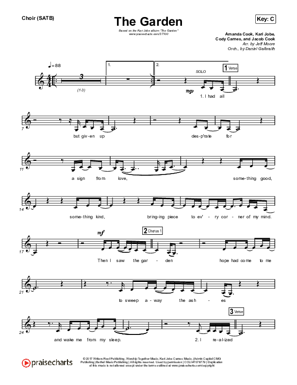 The Garden Choir Vocals (SATB) (Kari Jobe)