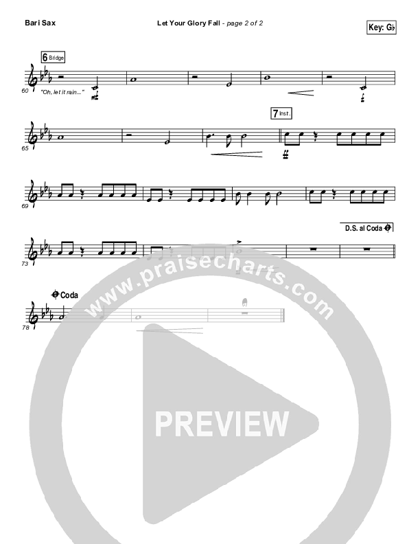 Let Your Glory Fall Bari Sax (Kari Jobe)