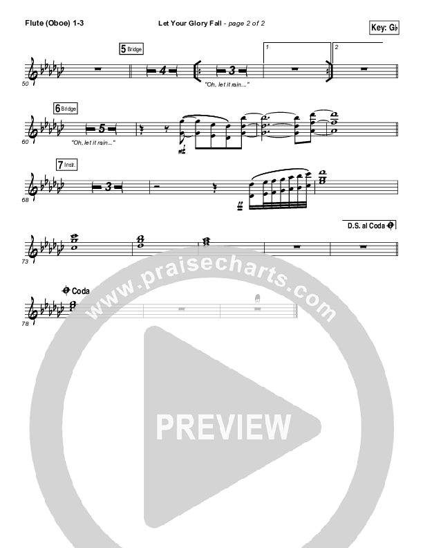 Let Your Glory Fall Flute/Oboe 1/2/3 (Kari Jobe)