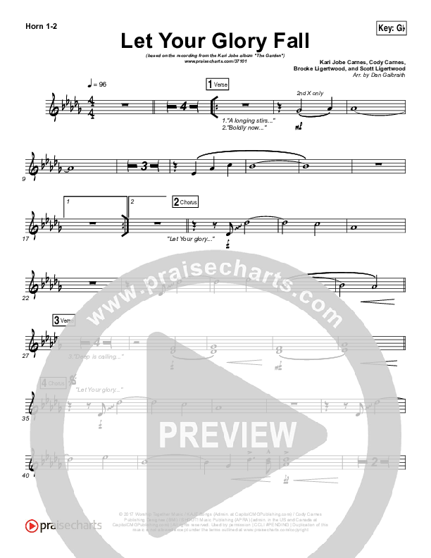 Let Your Glory Fall Brass Pack (Kari Jobe)