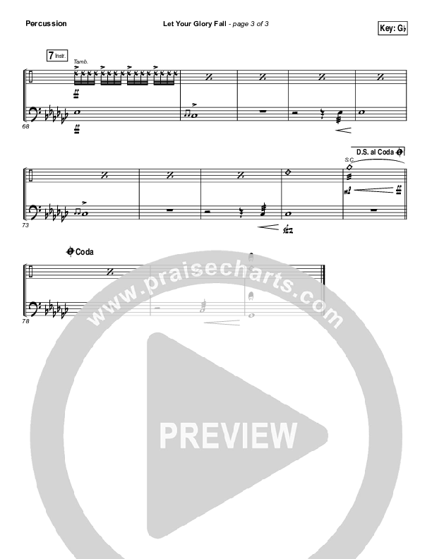 Let Your Glory Fall Percussion (Kari Jobe)