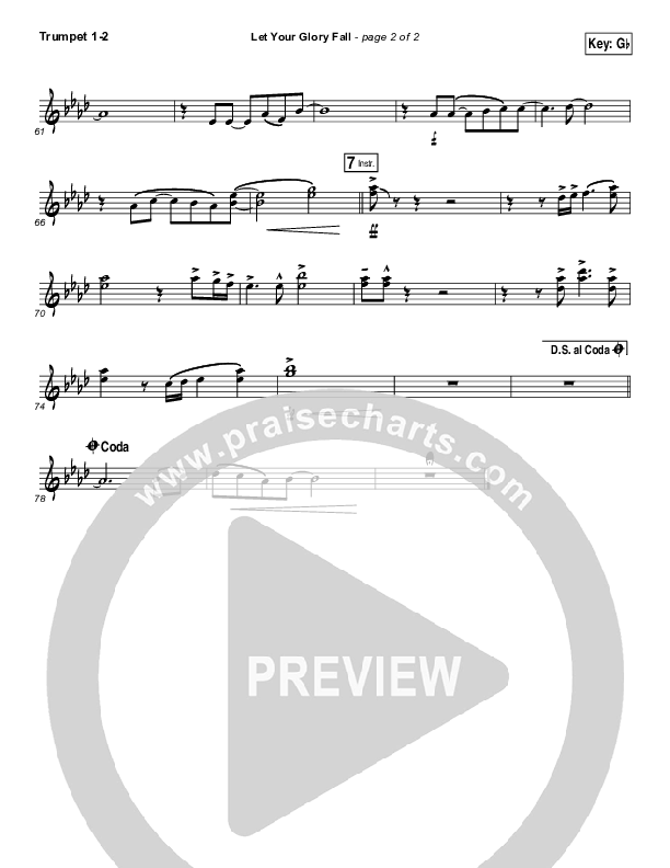 Let Your Glory Fall Trumpet 1,2 (Kari Jobe)