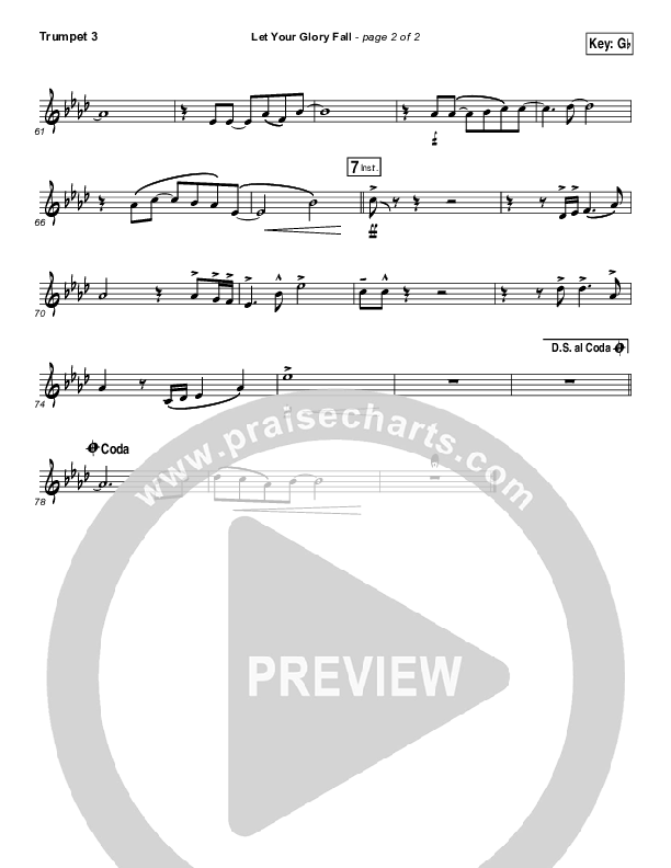 Let Your Glory Fall Trumpet 3 (Kari Jobe)