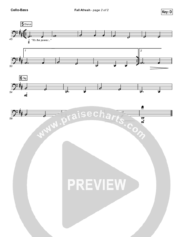 Fall Afresh Cello/Bass (Kari Jobe)