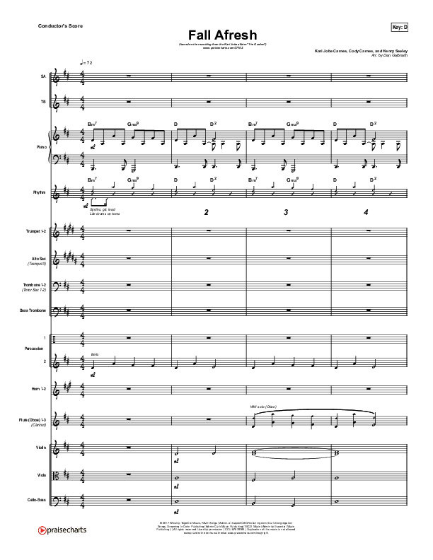 Fall Afresh Conductor's Score (Kari Jobe)