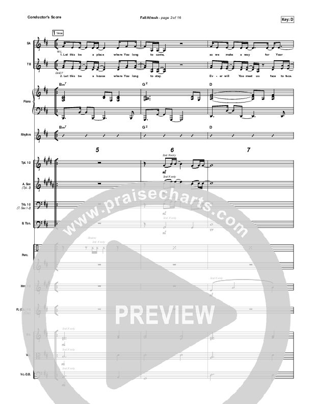 Fall Afresh Conductor's Score (Kari Jobe)