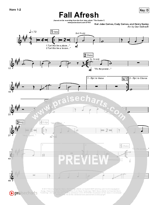 Fall Afresh French Horn 1/2 (Kari Jobe)