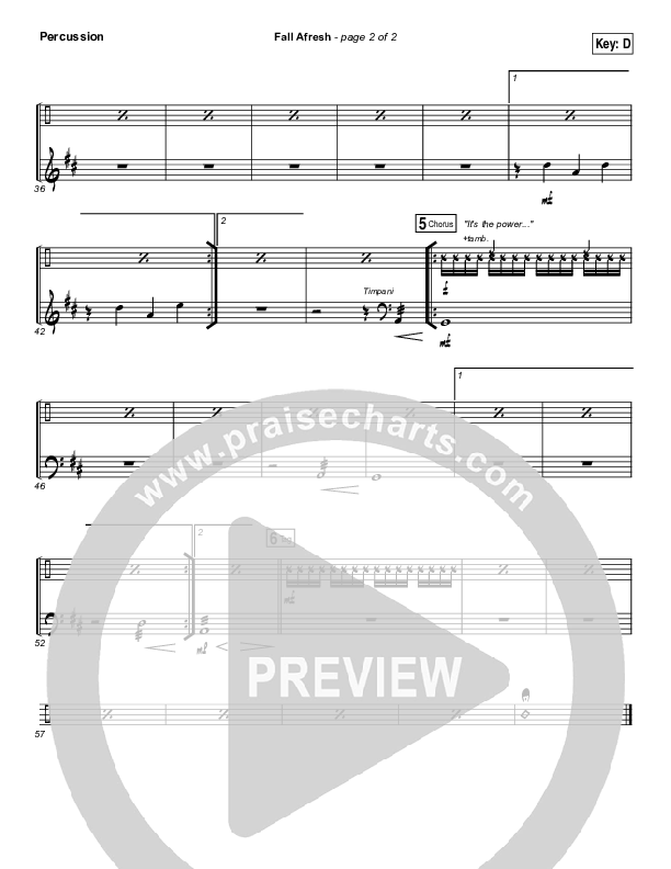 Fall Afresh Percussion (Kari Jobe)