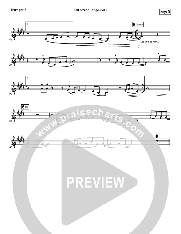 Fall Afresh Trumpet 3 (Kari Jobe)