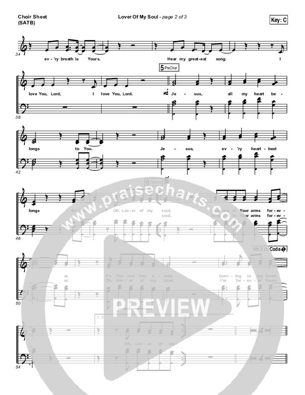 Lover Of My Soul Choir Vocals (SATB) (Kari Jobe)