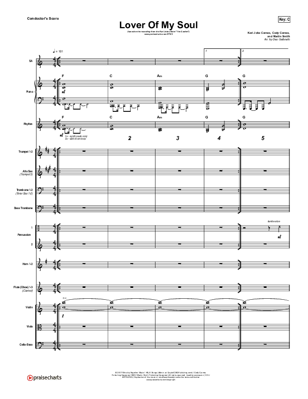 Lover Of My Soul Conductor's Score (Kari Jobe)