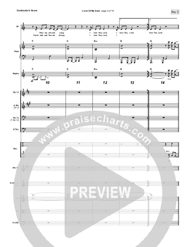 Lover Of My Soul Conductor's Score (Kari Jobe)