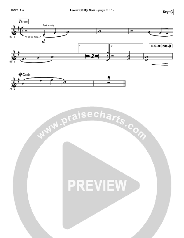 Lover Of My Soul French Horn 1/2 (Kari Jobe)