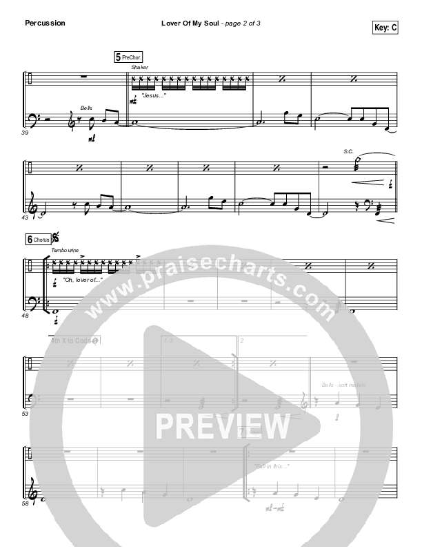 Lover Of My Soul Percussion (Kari Jobe)