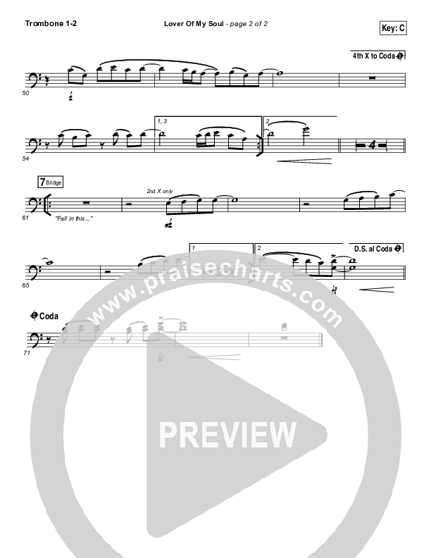 Lover Of My Soul Trombone 1/2 (Kari Jobe)