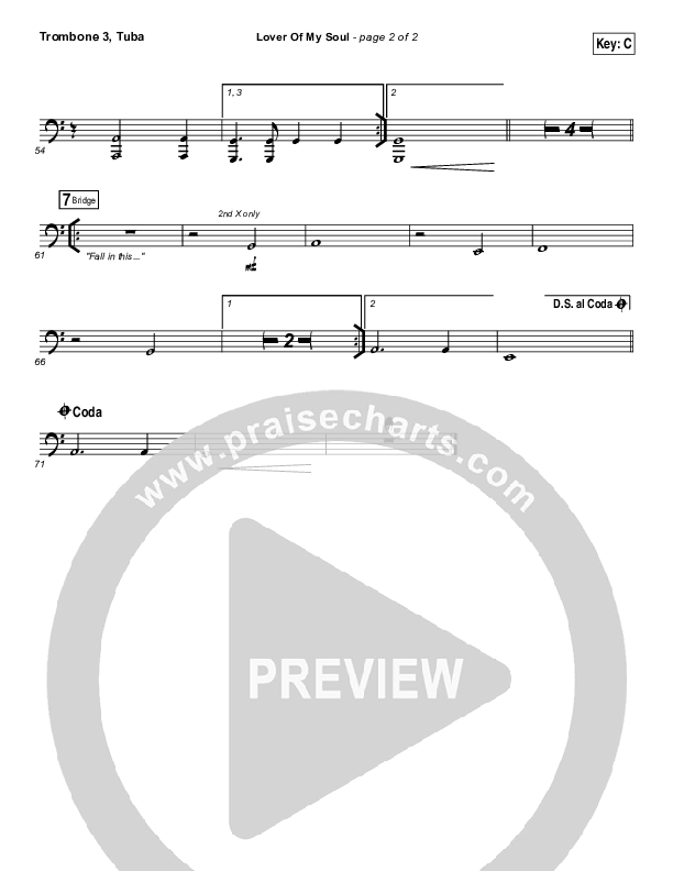 Lover Of My Soul Trombone 3/Tuba (Kari Jobe)