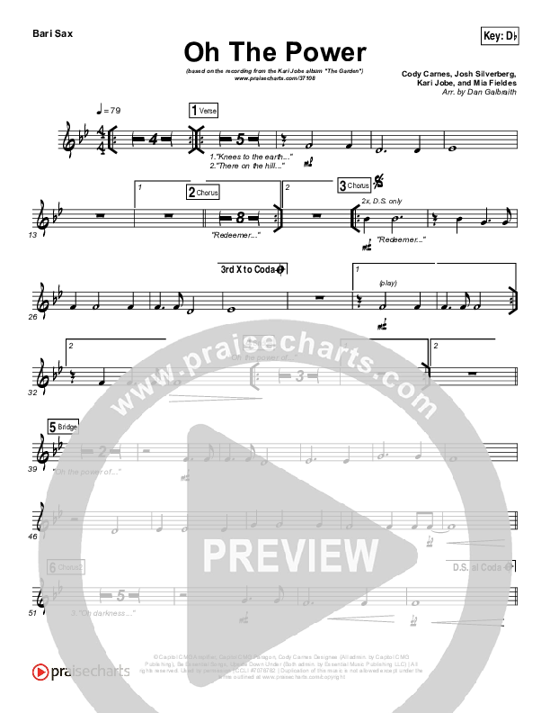 Oh The Power Bari Sax (Kari Jobe)