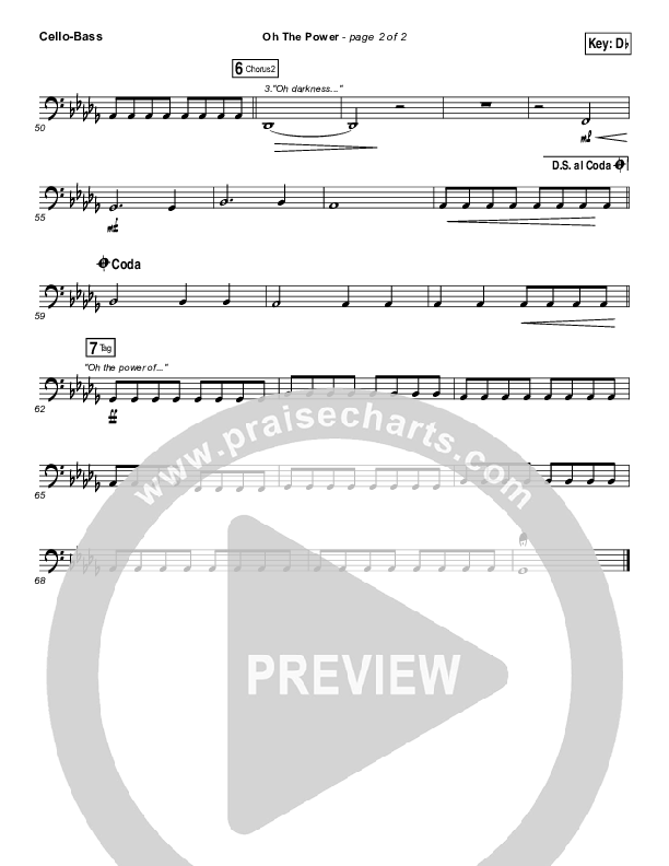 Oh The Power Cello/Bass (Kari Jobe)