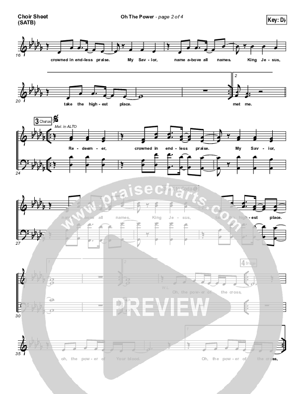 Oh The Power Choir Sheet (SATB) (Kari Jobe)